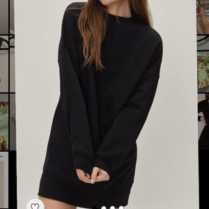 Nasty Gal Cream Oversized Sweater Dress